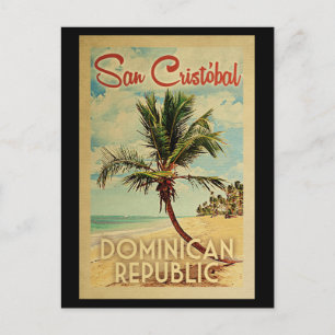San Cristobal Palm Tree Vintage Travel Postcard