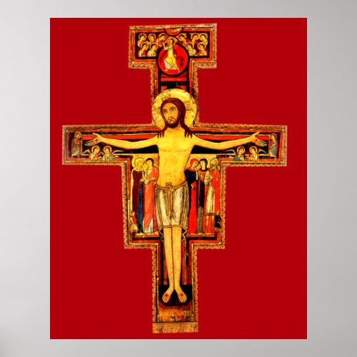 San Damiano Red Crucifix Poster Extra Large