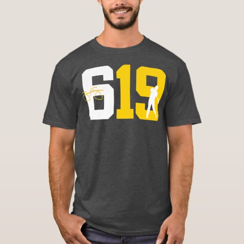 San Diego 619 Area Code Baseball Inspired  T_Shirt