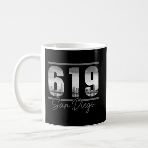 San Diego 619 Area Code Skyline California Coffee Mug