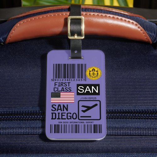 San Diego airport travel tag