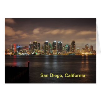 San Diego at night Cards
