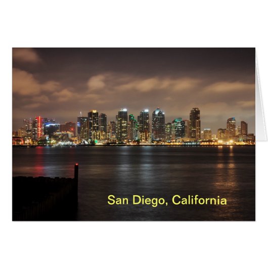 San Diego at night Cards (Front Horizontal)