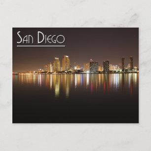 San Diego At Night Postcard