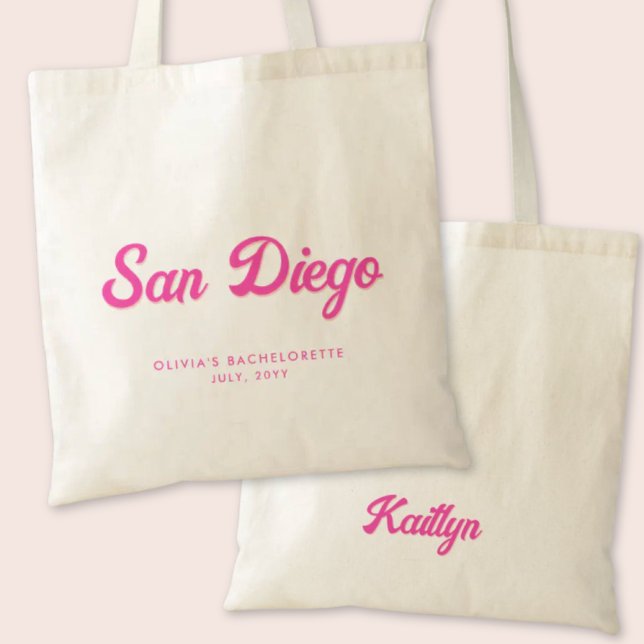 San Diego Bachelorette Party Personalized Tote (San Diego Bachelorette Party Tote Bag)