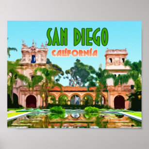 San Diego Balboa Park California Vintage Poster