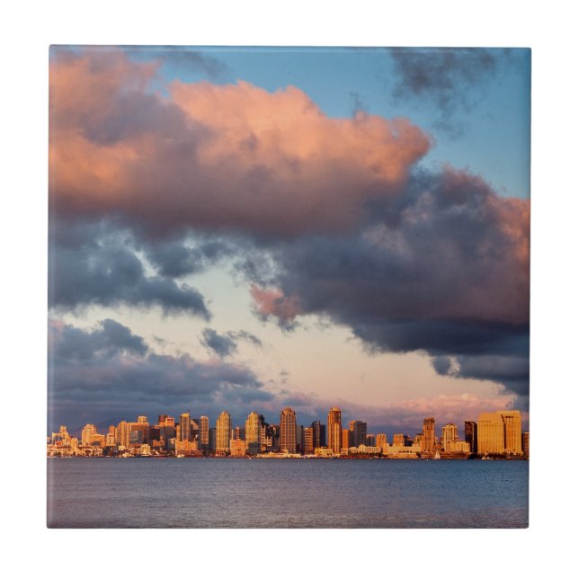 San Diego Bay City Skyline Ceramic Tile (Front)