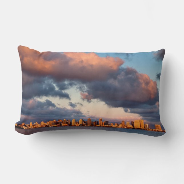 San Diego Bay City Skyline Lumbar Pillow (Front)