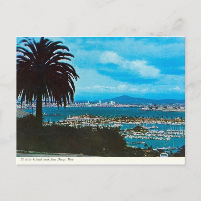 San Diego Bay from Loma Linda vintage Postcard (Front)