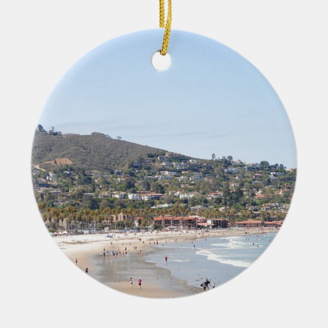 San Diego beach Ceramic Ornament (Front)