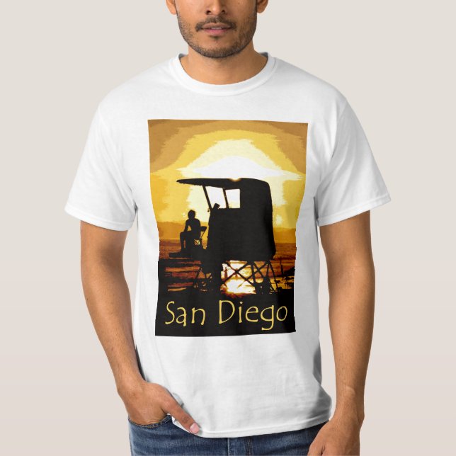 San Diego Beach Sunset Mens T-Shirt (Front)