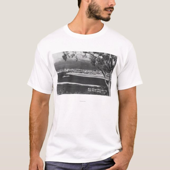San Diego, CA Bay and City from Point Loma T-Shirt (Front)