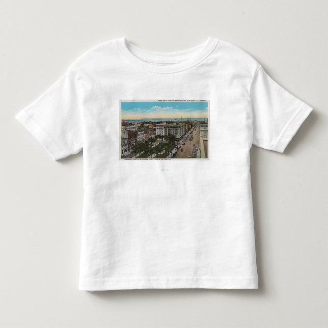 San Diego, CA - Bird's Eye View of Downtown Toddler T-shirt (Front)