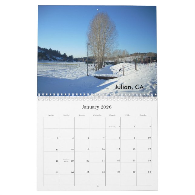 San Diego, CA  Calendar (Jan 2026)