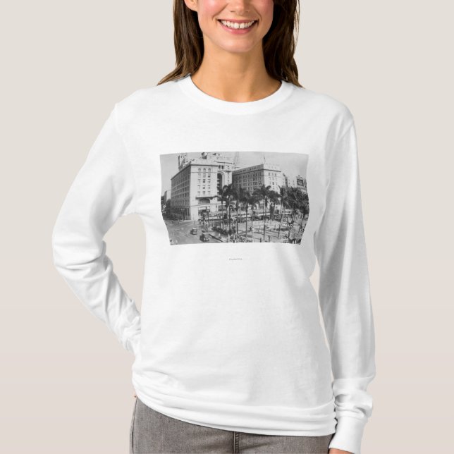 San Diego, CA City View of US Grant Hotel T-Shirt (Front)