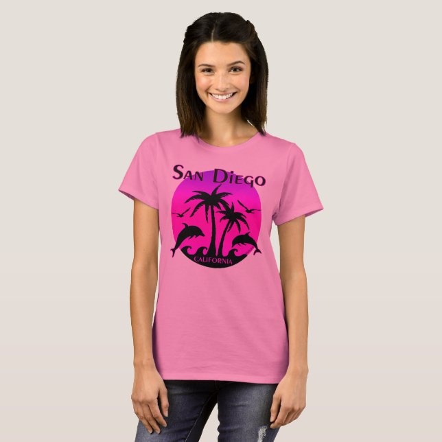 San Diego, CA Hot Pink T-Shirt (Front Full)