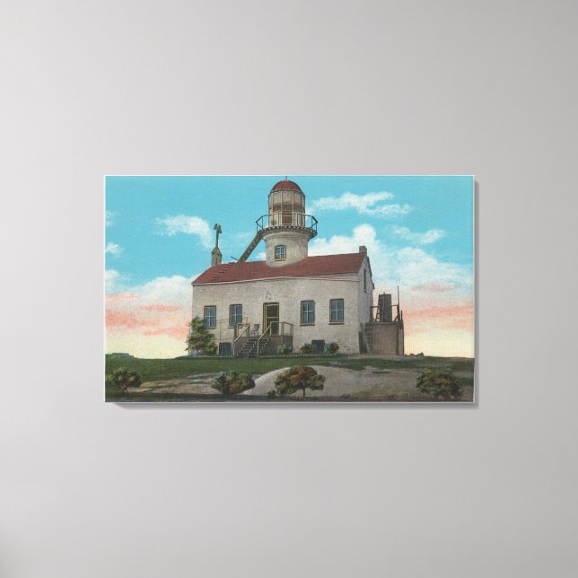 San Diego, CA - Old Spanish Lighthouse at Canvas Print (Front)