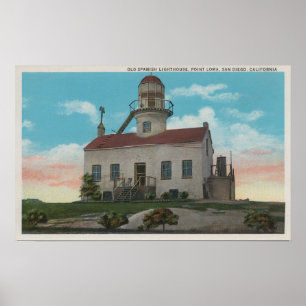 San Diego, CA - Old Spanish Lighthouse at Poster