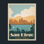 San Diego, CA Postcard<br><div class="desc">Anderson Design Group is an award-winning illustration and design firm in Nashville, Tennessee. Founder Joel Anderson directs a team of talented artists to create original poster art that looks like classic vintage advertising prints from the 1920s to the 1960s.</div>