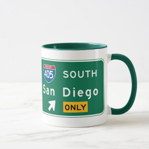 San Diego CA Road Sign Mug