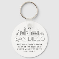 San Diego, CA Stylized Skyline | Custom Slogan