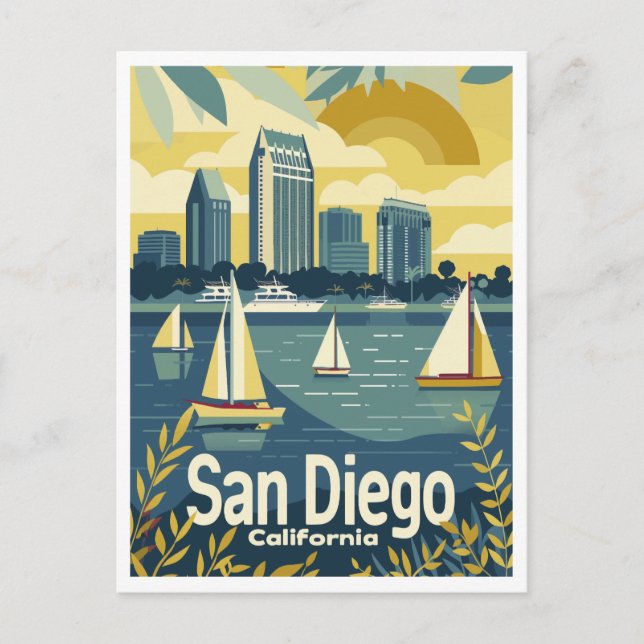 San Diego CA - View Across the Bay Postcard (Front)