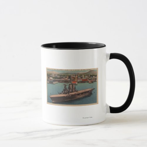 San Diego CA _ View US Navy Aircraft Carrier Mug