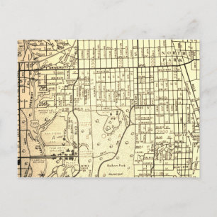 San Diego, CA Vintage Map Postcard