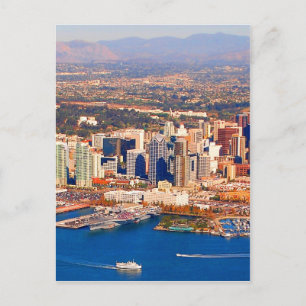 san diego california aerial view postcard