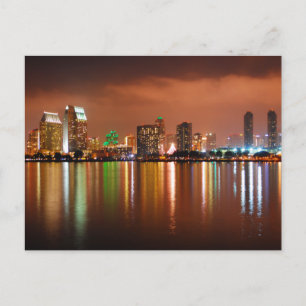 San Diego California at Night Postcard