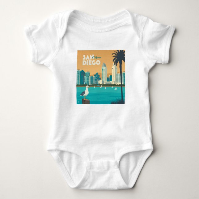 San Diego, California Baby Bodysuit (Front)