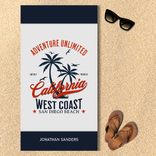 San Diego California Beach Funny Towel