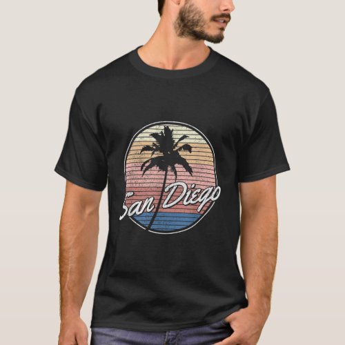 San Diego California Beach Summer Palm Trees T_Shirt