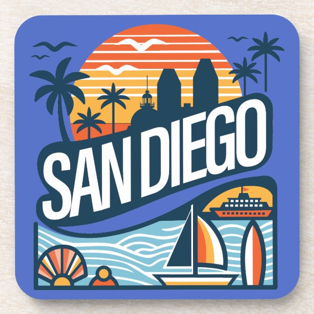 San Diego California Beverage Coaster (Front)