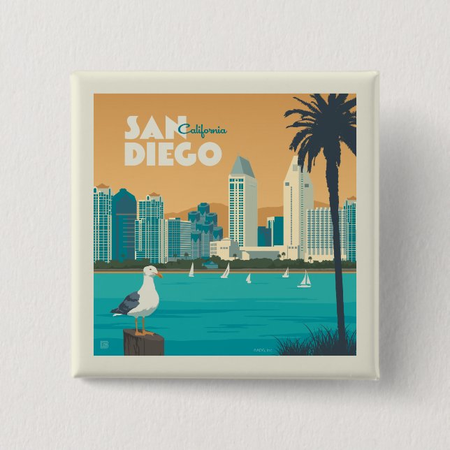 San Diego, California Button (Front)