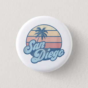 San Diego California CA T Shirt Vintage 70s Retro  Button