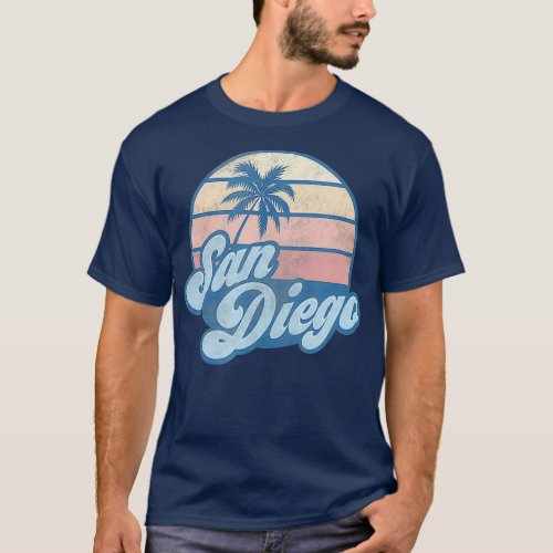 San Diego California CA  Vintage 70s Retro T_Shirt