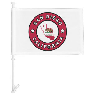 San Diego California Car Flag