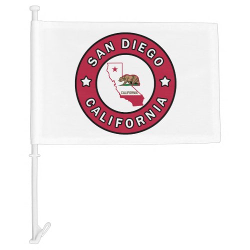 San Diego California Car Flag