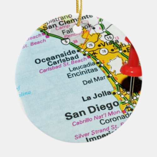 San Diego California Ceramic Ornament