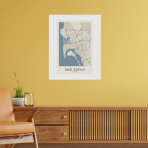 San Diego California City Map Poster   Minimalist 