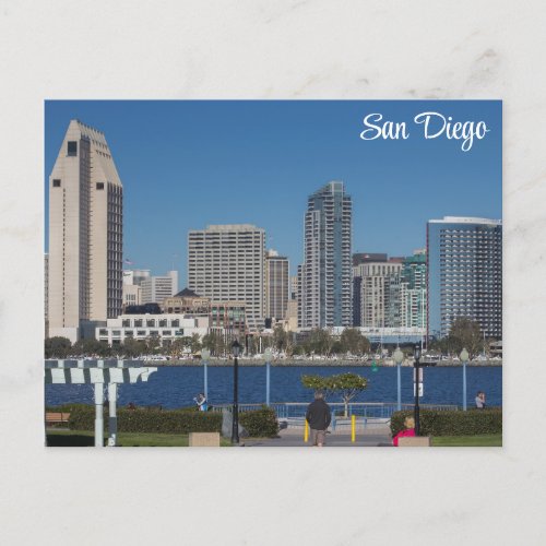 San Diego California City Skyline Travel Photo Postcard