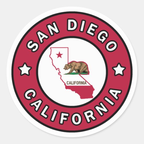 San Diego California Classic Round Sticker