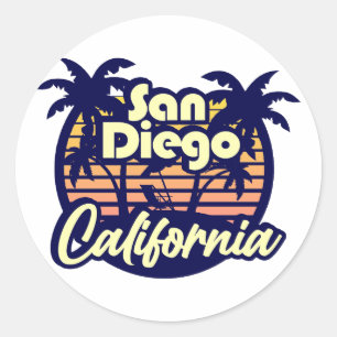 San Diego California Classic Round Sticker