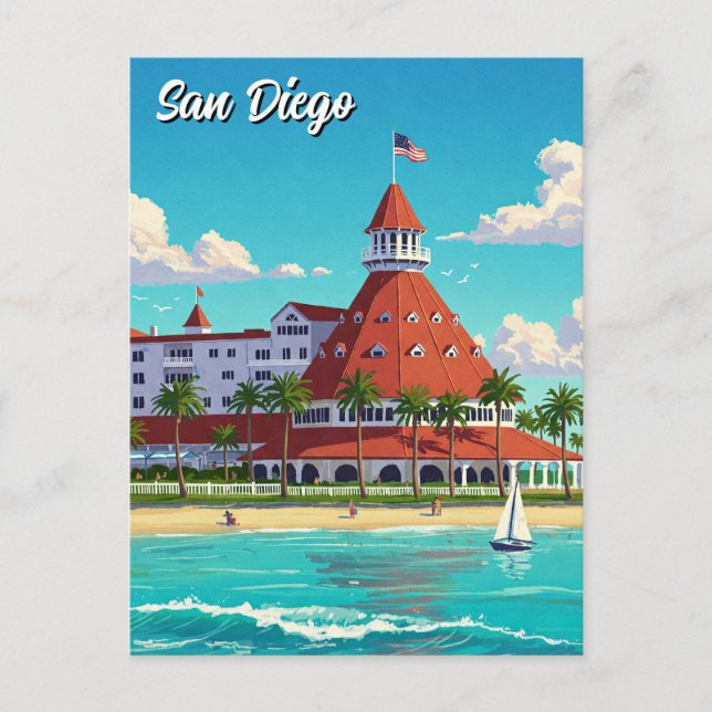 San Diego California Coronado Hotel Postcard (Front)