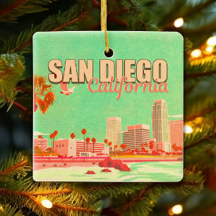 San Diego California Downtown Souvenirs 1950s Ceramic Ornament