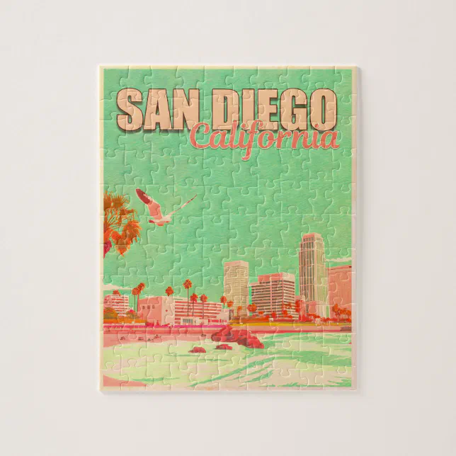 San Diego California Downtown Souvenirs 1950s Jigsaw Puzzle | Zazzle
