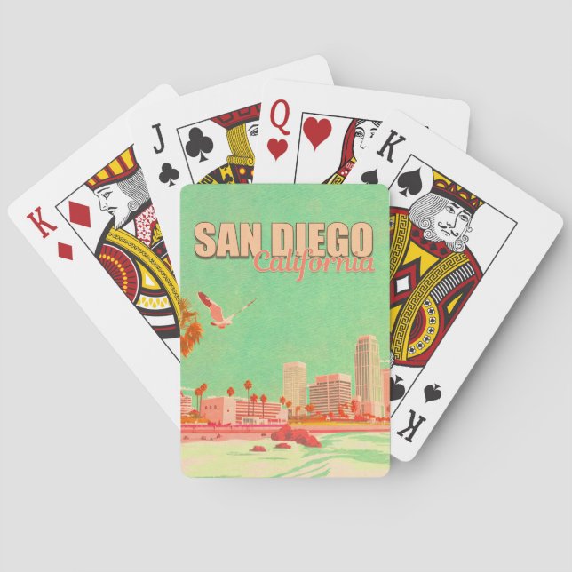 San Diego California Downtown Souvenirs 1950s Poker Cards (Back)
