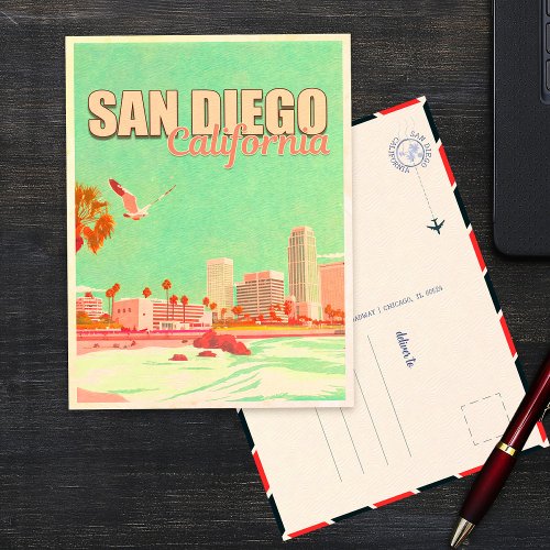San Diego California Downtown Souvenirs 1950s Postcard