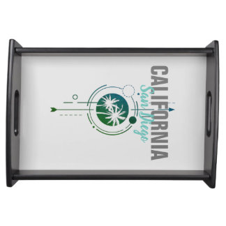 San Diego California Geometric Palms Serving Tray